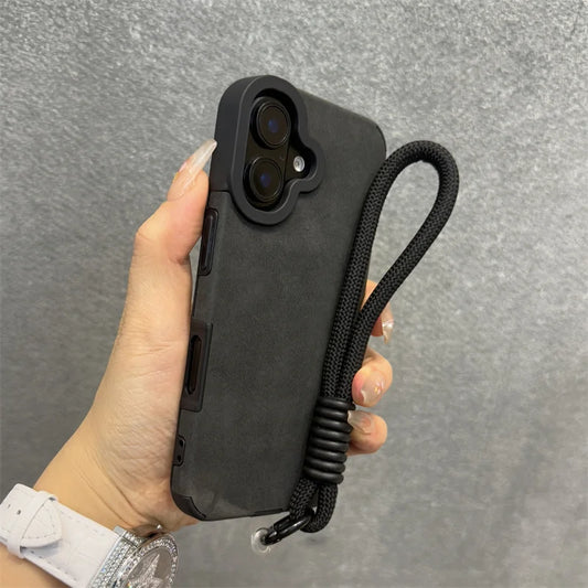 Matte leather magnetic wrist strap camera protection case - product image