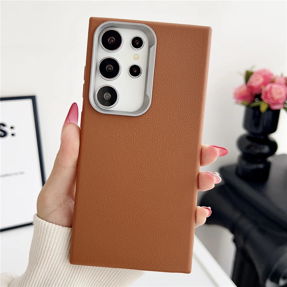 Matte leather soft silicone shockproof phone case samsung - product image