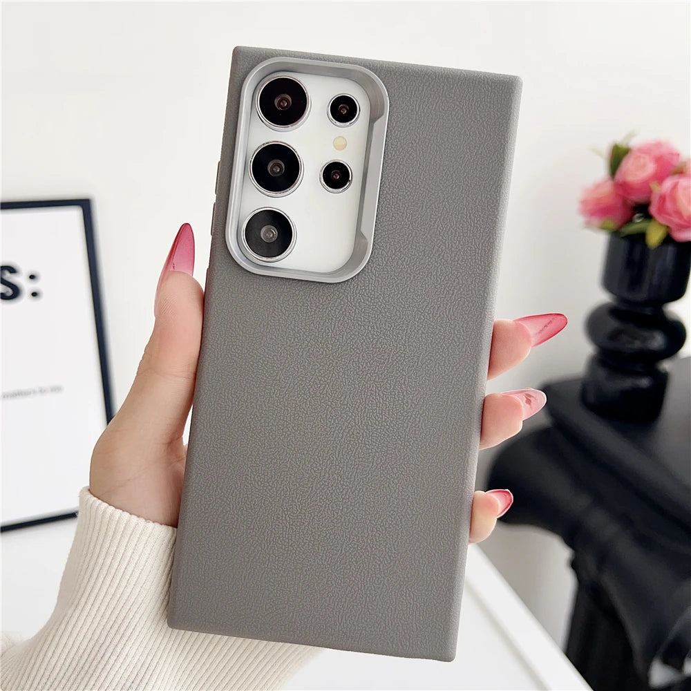 Matte leather soft silicone shockproof phone case samsung - product image