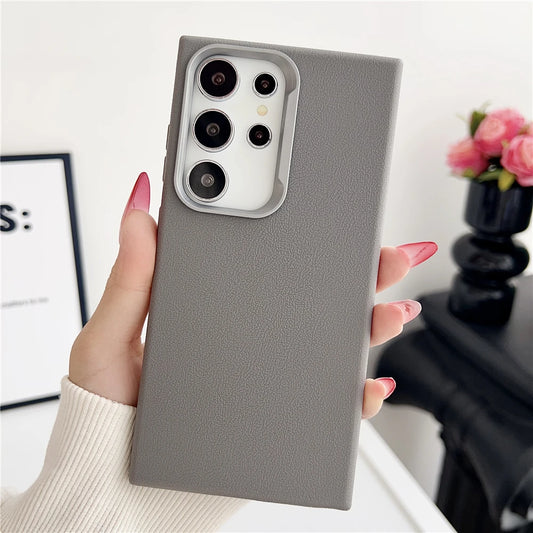 Matte leather soft silicone shockproof phone case samsung - product image