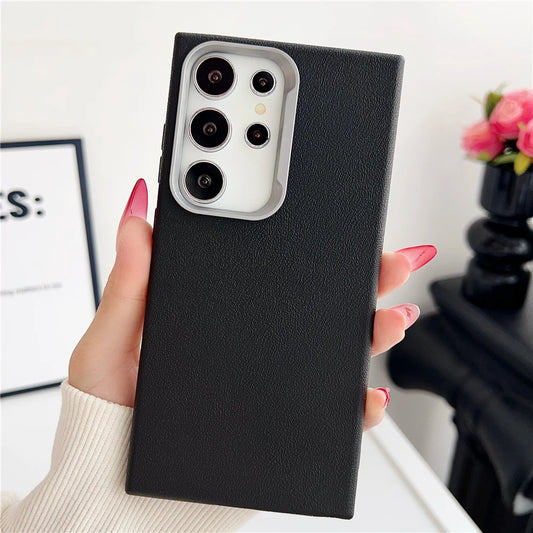 Matte leather soft silicone shockproof phone case samsung - product image