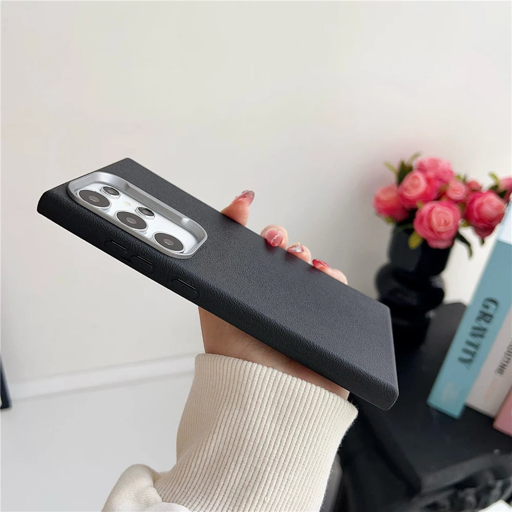 Matte leather soft silicone shockproof phone case samsung - product image