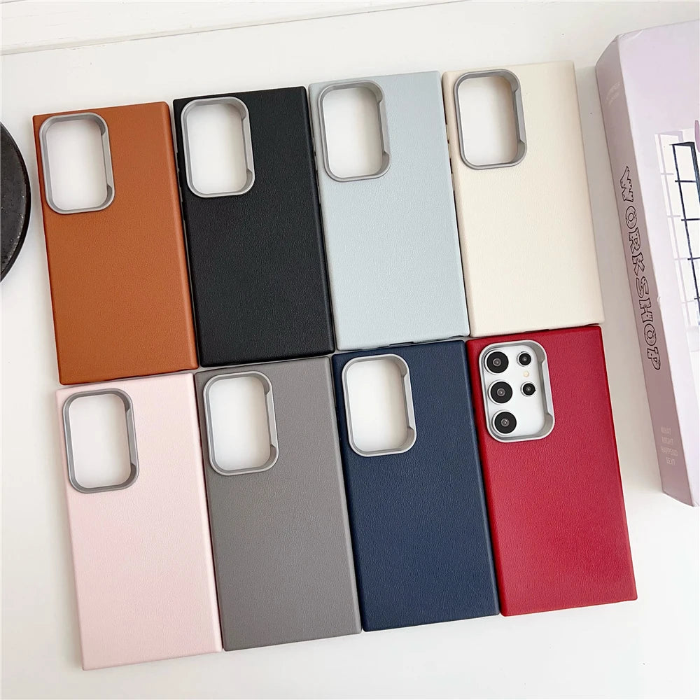Matte leather soft silicone shockproof phone case samsung - product image