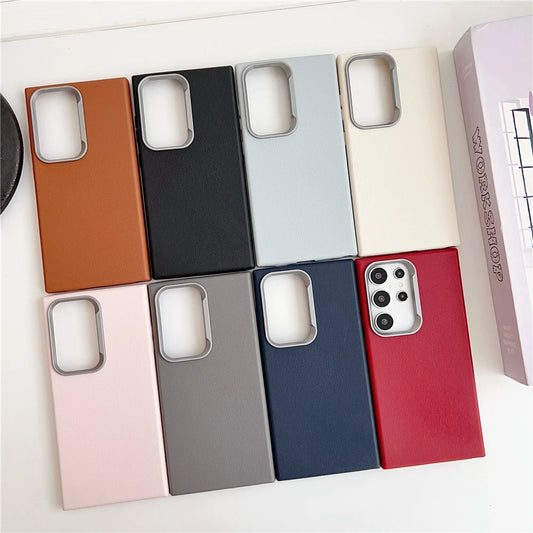 Matte leather soft silicone shockproof phone case samsung - product image
