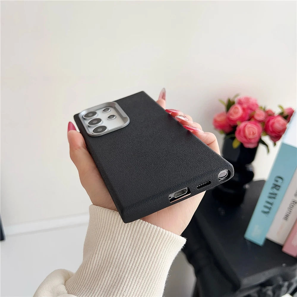 Matte leather soft silicone shockproof phone case samsung - product image