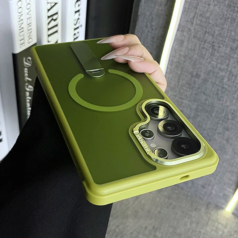 Matte magnetic fold stand holder case samsung - product image