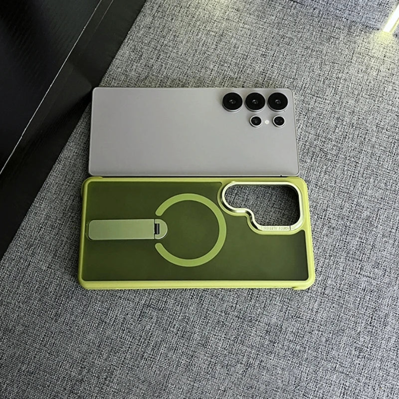 Matte magnetic fold stand holder case samsung - product image