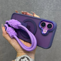 Matte Magnetic Fold Stand Wrist Strap Case