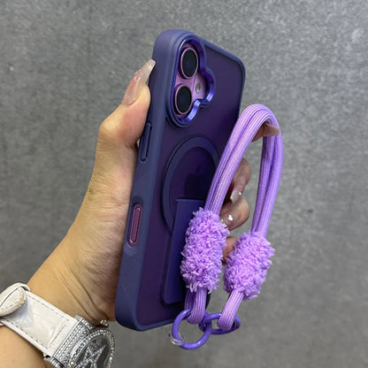 Matte magnetic fold stand wrist strap case - product image