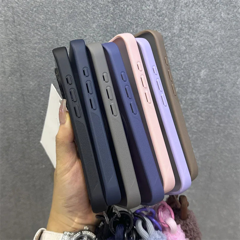 Matte magnetic fold stand wrist strap case - product image