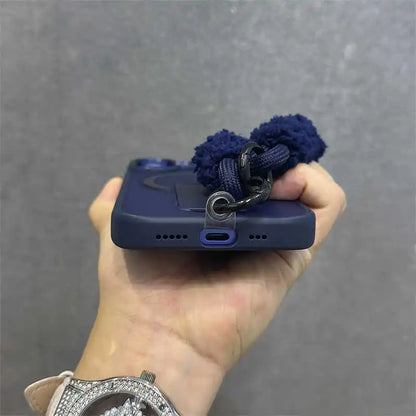 Matte magnetic fold stand wrist strap case - product image