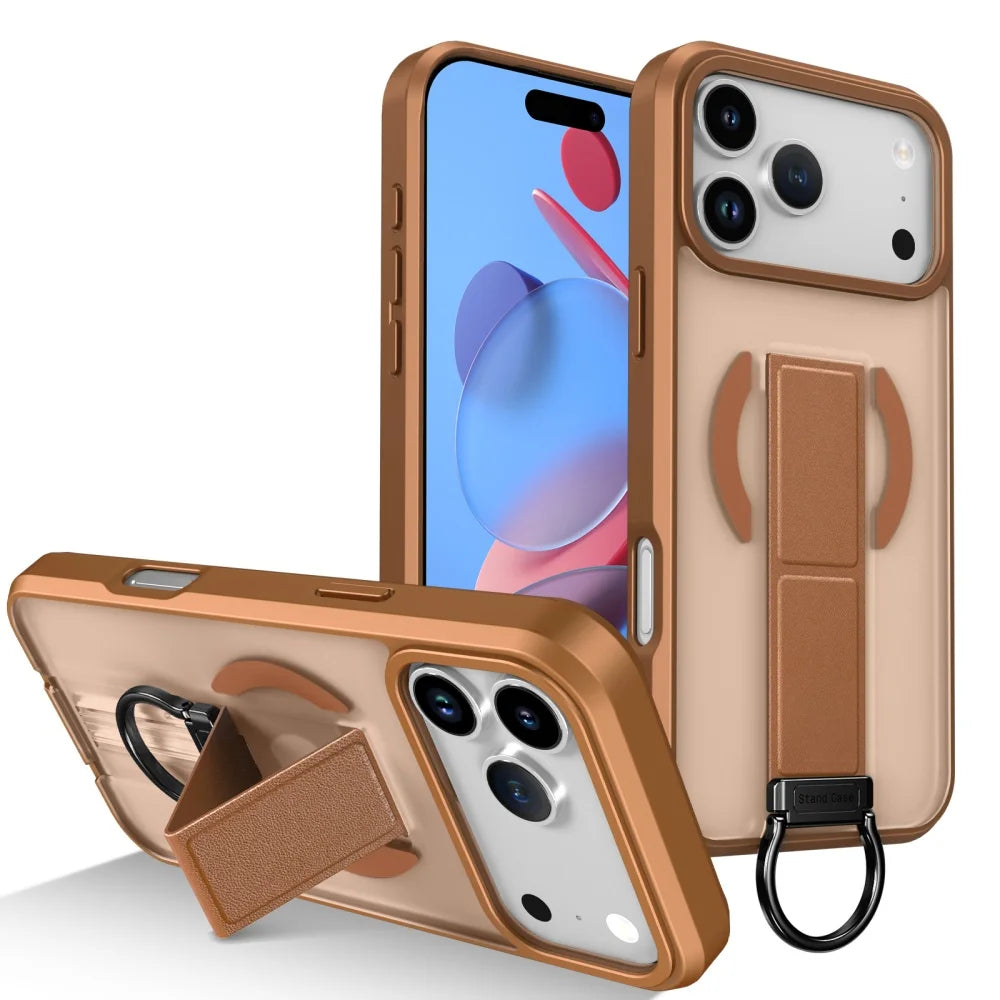 Matte magnetic folding stand shockproof case iphone compatible models - product image