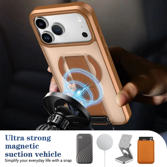 Matte magnetic folding stand shockproof case iphone compatible models - product image