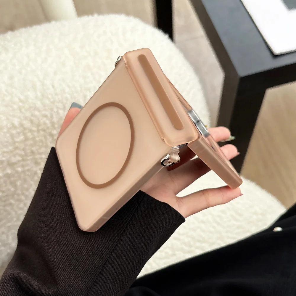 Matte magnetic wireless charging hinge hard pc case samsung z flip - product image