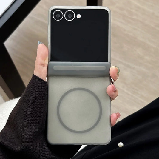 Matte magnetic wireless charging hinge hard pc case samsung z flip - product image