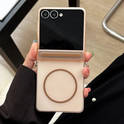 Matte magnetic wireless charging hinge hard pc case samsung z flip - product image