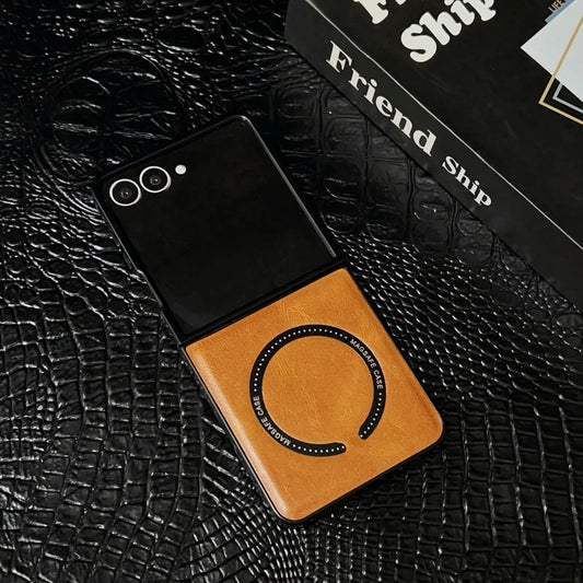 Matte magnetic wireless charging soft bumper flip phone case - product image