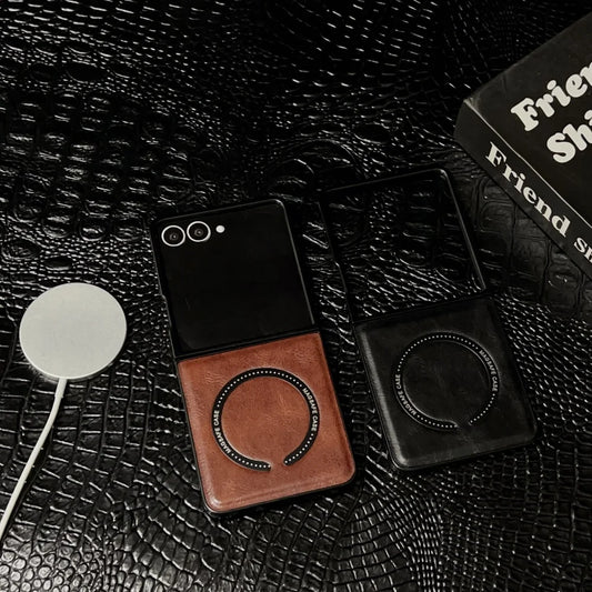 Matte magnetic wireless charging soft bumper flip phone case - product image