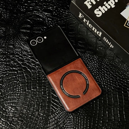 Matte magnetic wireless charging soft bumper flip phone case - product image