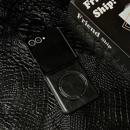 Matte magnetic wireless charging soft bumper flip phone case - product image