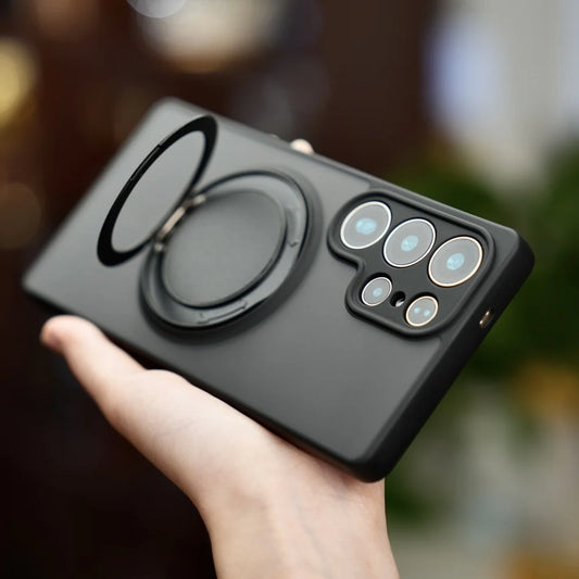 Matte ring magnetic stand holder case - product image