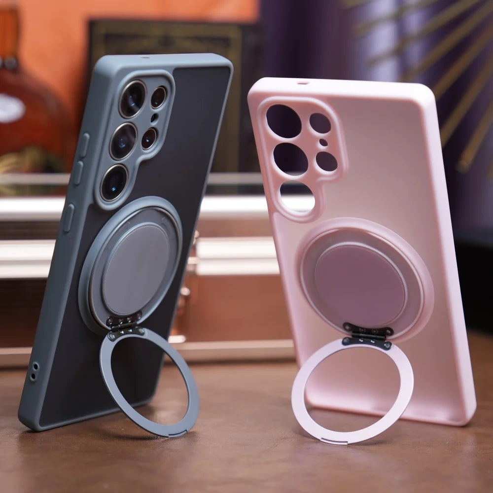 Matte ring magnetic stand holder case - product image