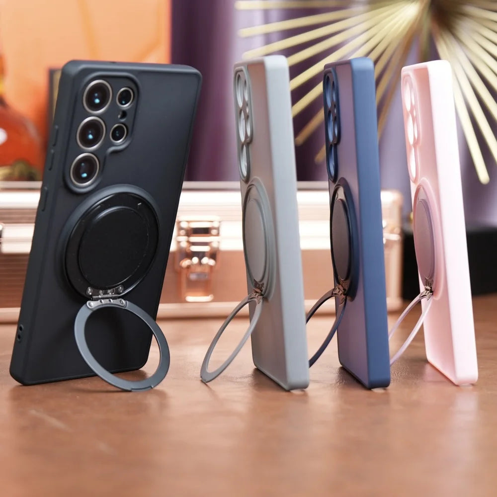 Matte ring magnetic stand holder case - product image