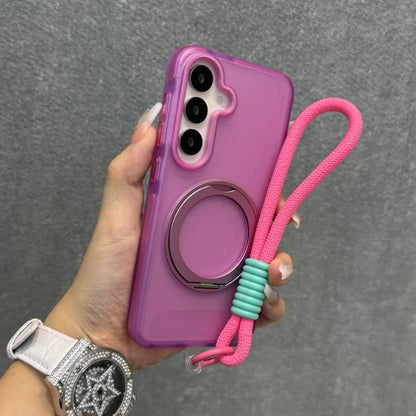 Matte ring magnetic stand holder wrist strap shockproof case - product image