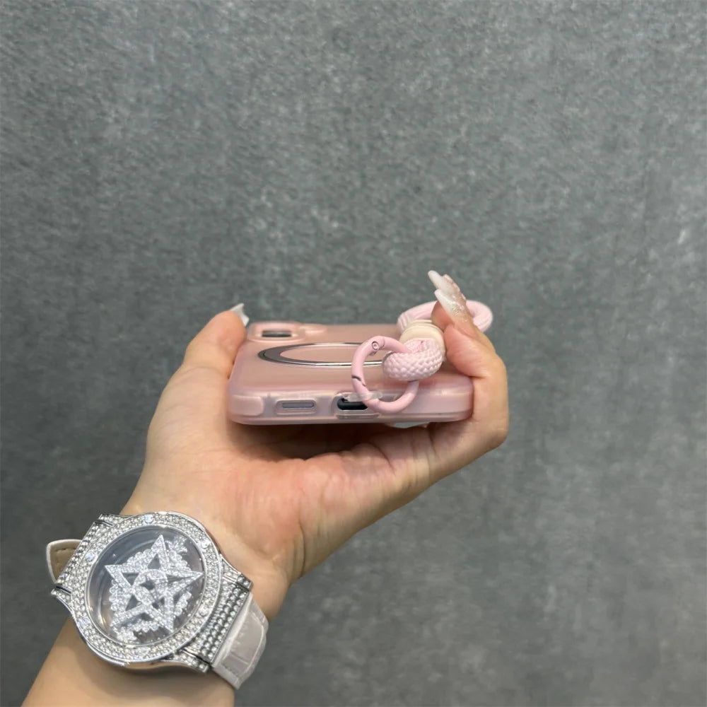 Matte ring magnetic stand holder wrist strap shockproof case - product image