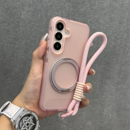 Matte ring magnetic stand holder wrist strap shockproof case - product image