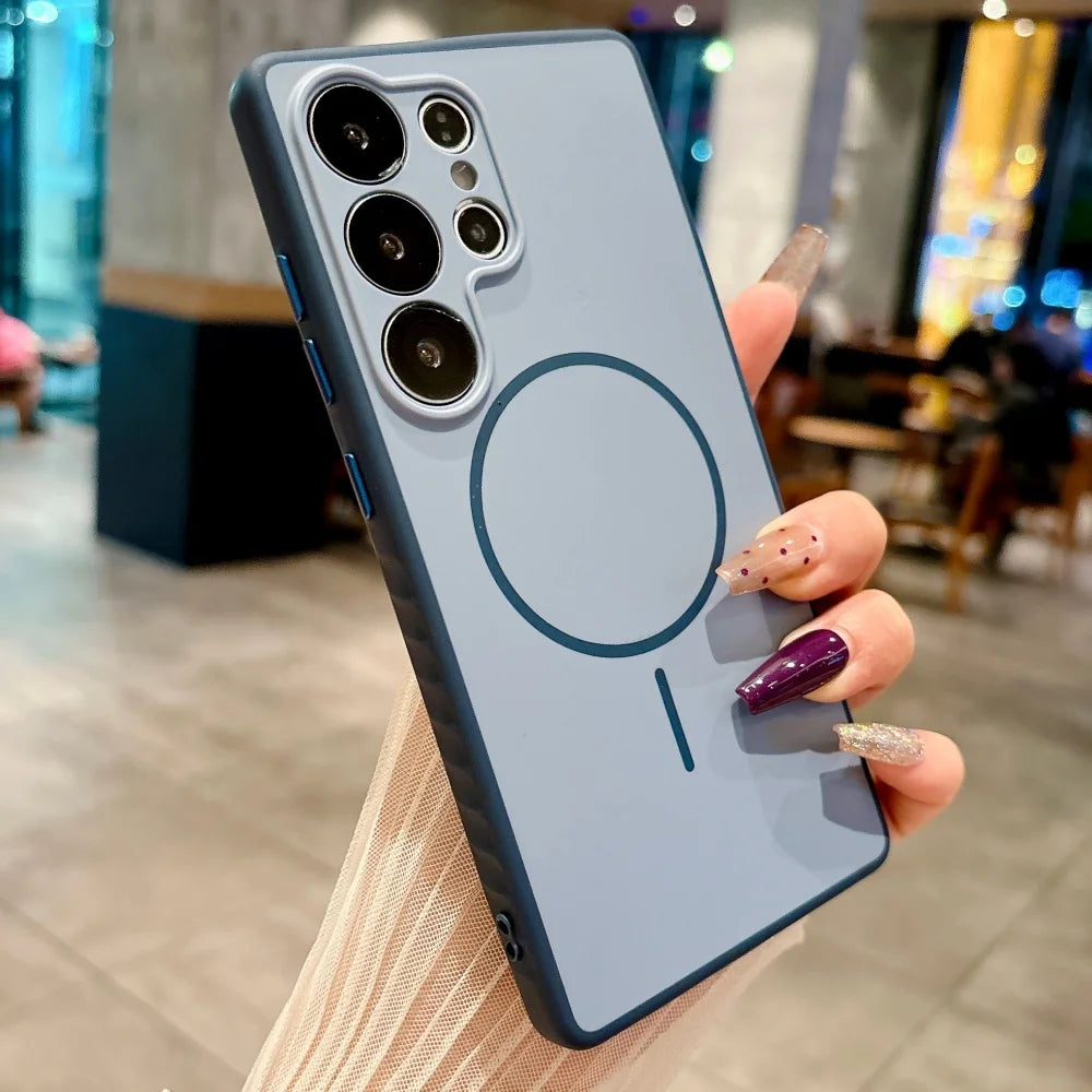 Matte silicone magnetic phone case shockproof samsung - product image