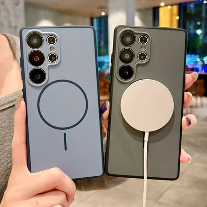 Matte silicone magnetic phone case shockproof samsung - product image