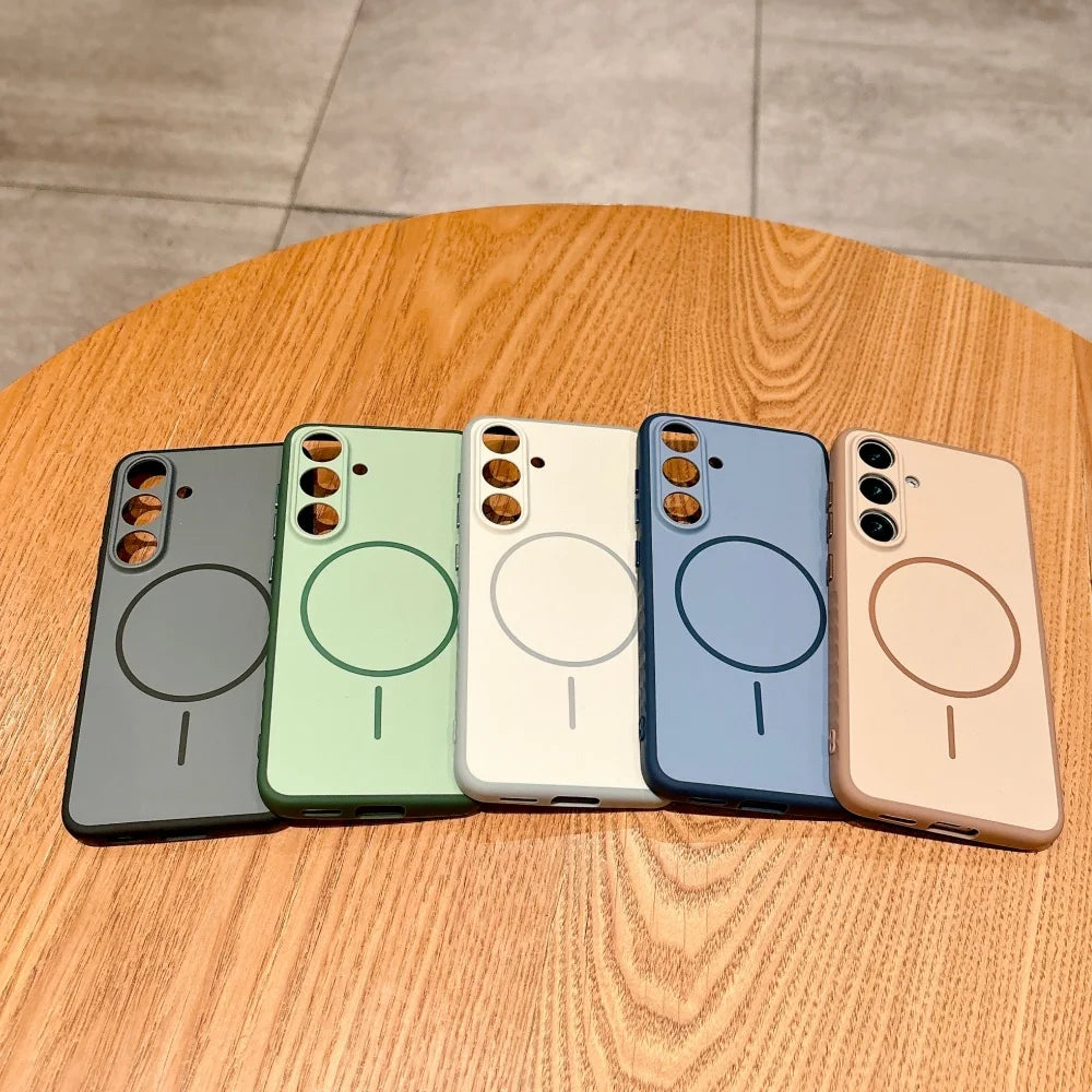 Matte silicone magnetic phone case shockproof samsung - product image