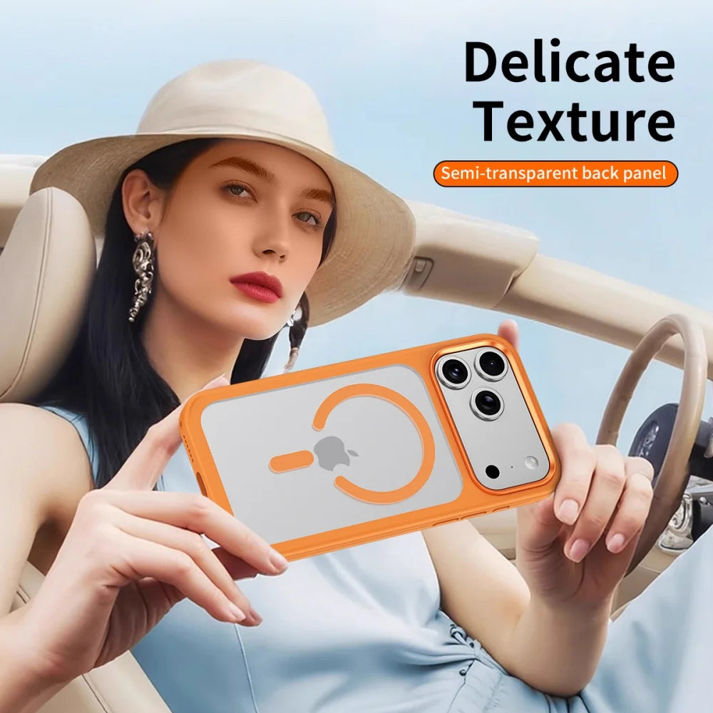 Matte translucent magnetic alloy lens ring protection case - product image