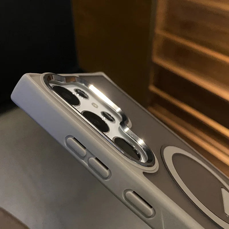 Matte translucent magnetic folding stand holder wireless charge case samsung - product image