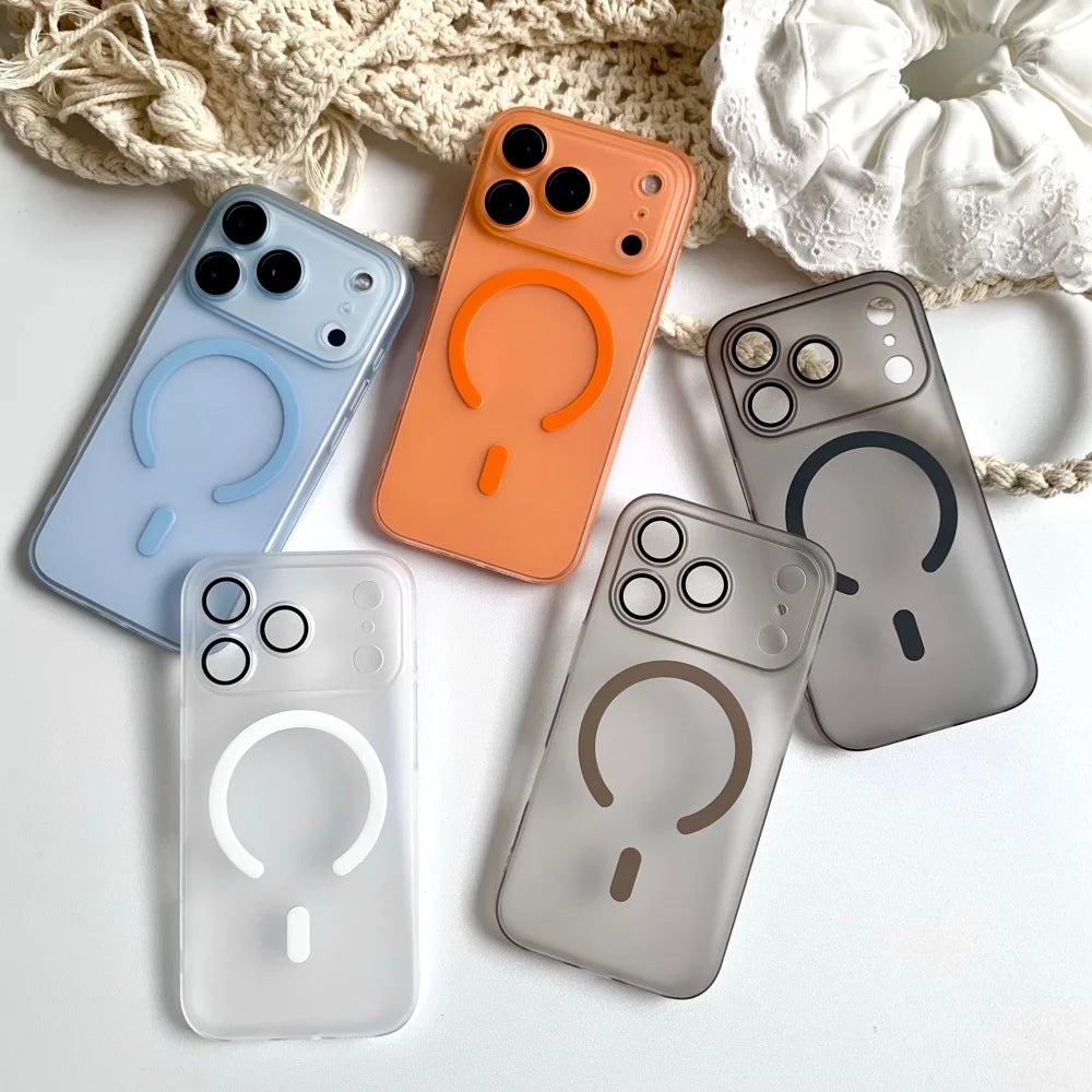 Matte transparent magnetic pc shockproof full lens case - product image