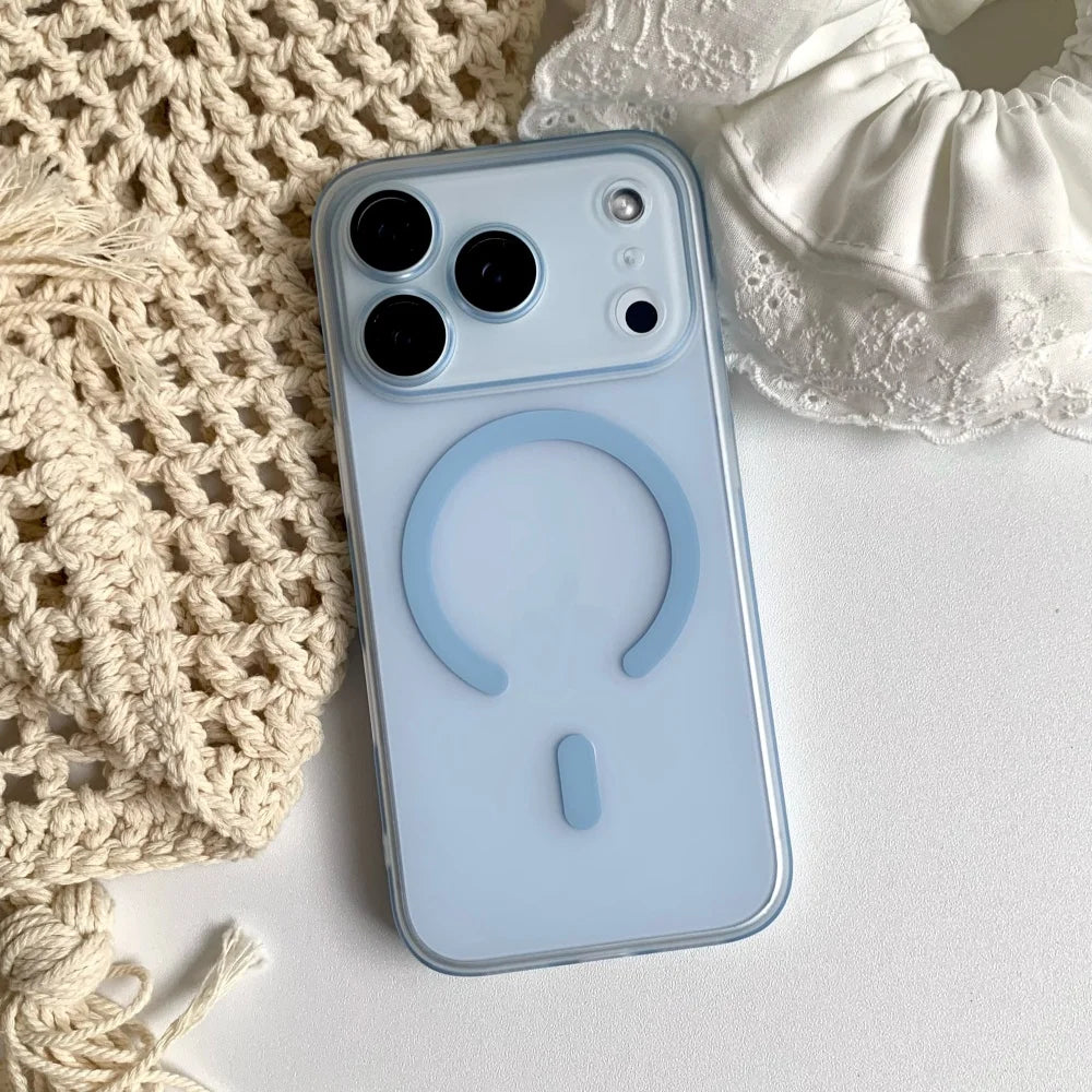 Matte transparent magnetic pc shockproof full lens case - product image