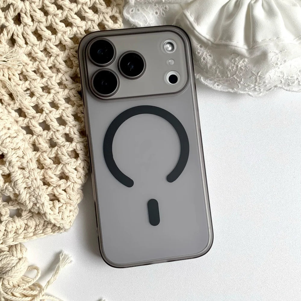 Matte transparent magnetic pc shockproof full lens case - product image