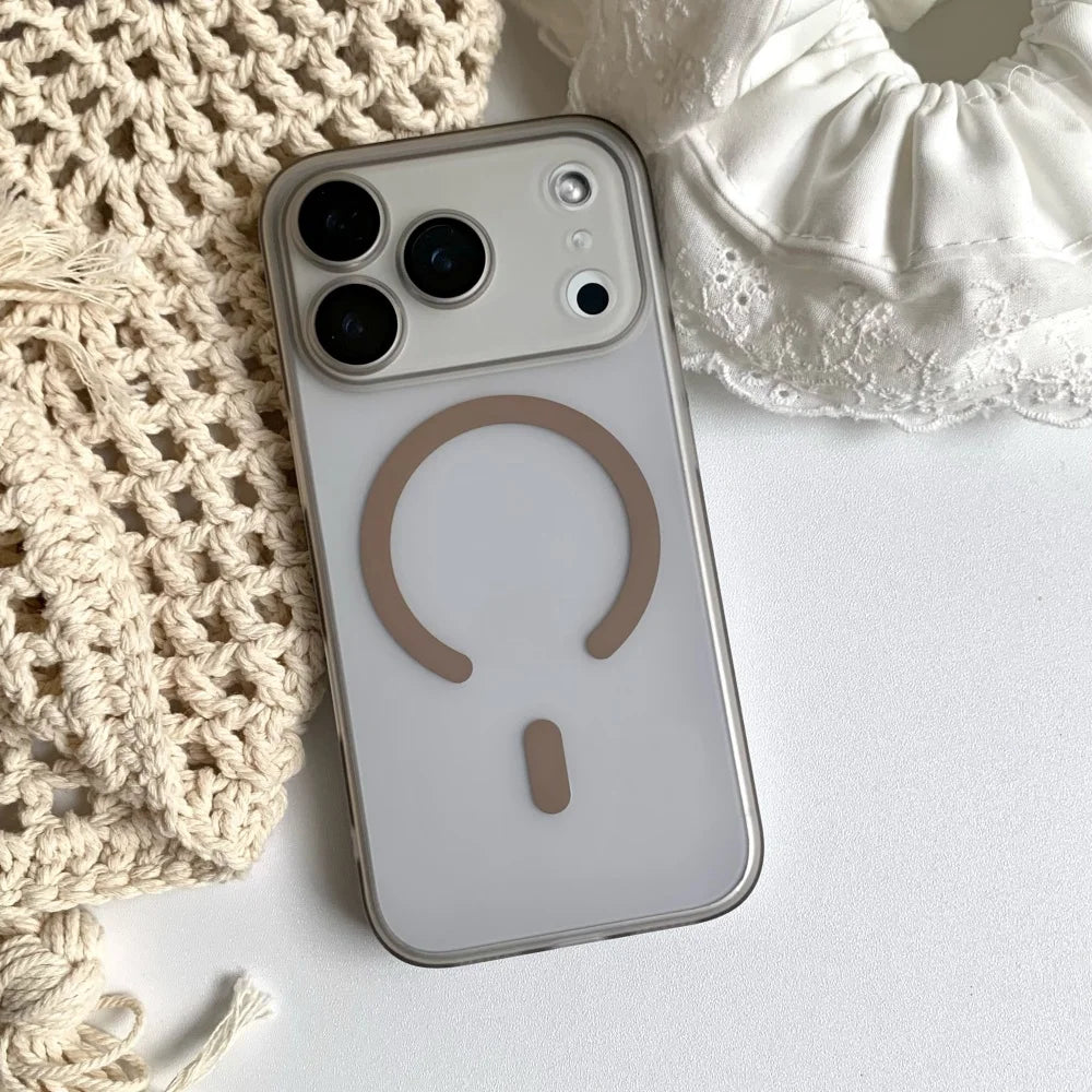 Matte transparent magnetic pc shockproof full lens case - product image