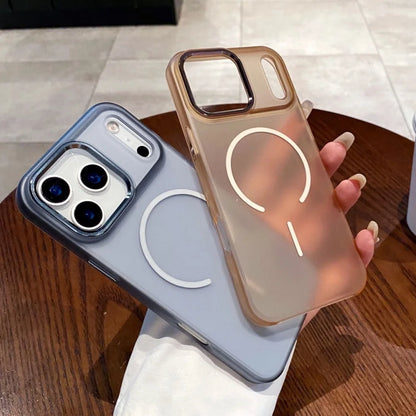 Matte transparent magnetic wireless charging case - product image