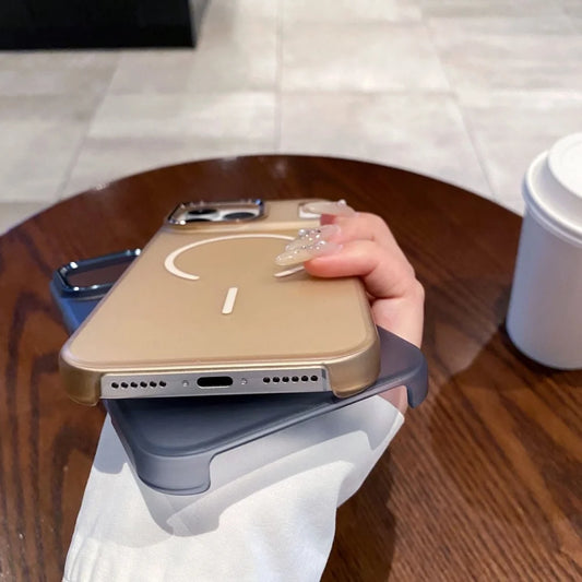 Matte transparent magnetic wireless charging case - product image