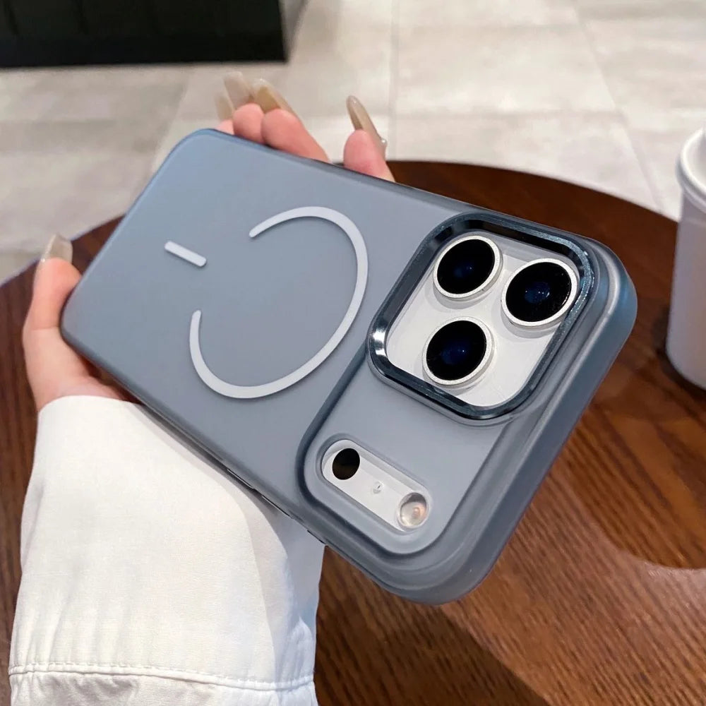 Matte transparent magnetic wireless charging case - product image