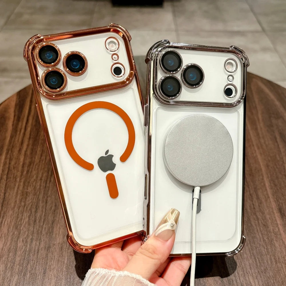 Plating clear soft magnetic camera protection case - product image