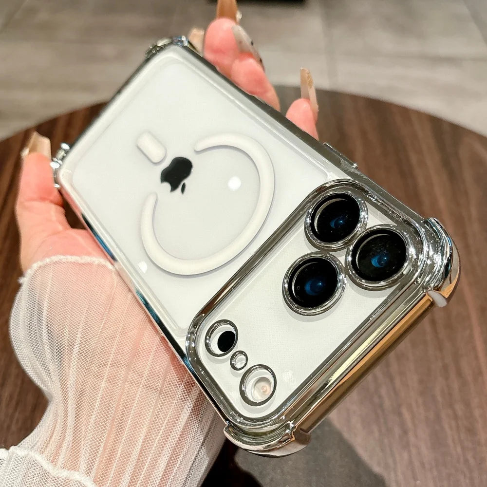 Plating clear soft magnetic camera protection case - product image