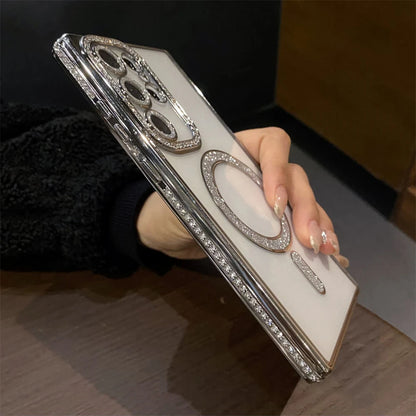 Plating diamonds magnetic shockproof camera protective case - product image