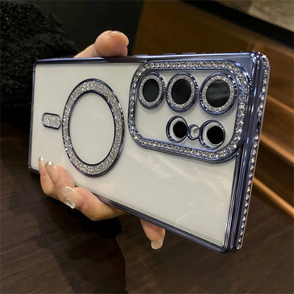 Plating diamonds magnetic shockproof camera protective case - product image