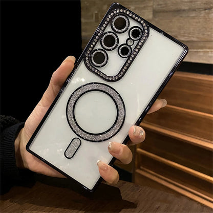 Plating diamonds magnetic shockproof camera protective case - product image