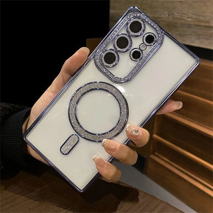 Plating diamonds magnetic shockproof camera protective case - product image
