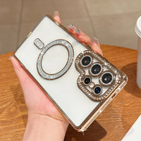 Plating Diamonds Magnetic Transparent Shockproof Case Samsung