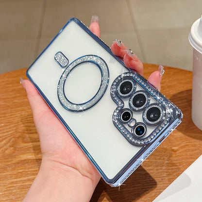 Plating diamonds magnetic transparent shockproof case samsung - product image